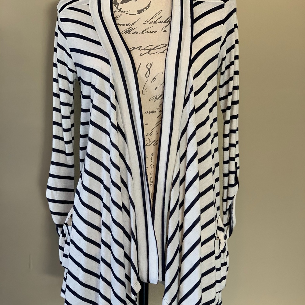 Navy and white striped Olivia Moon cardigan